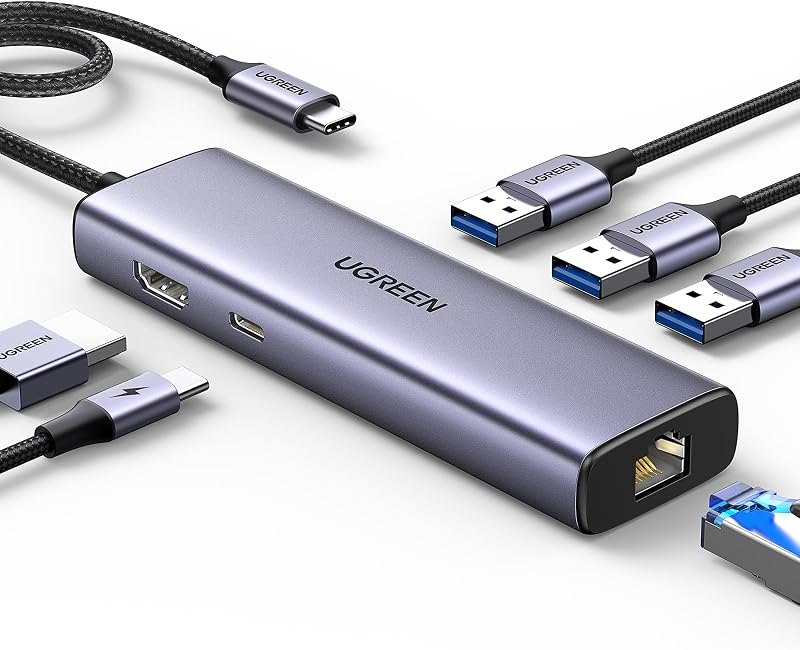 UGREEN Revodok 6 in 1 USB C Hub Gigabit Ethernet Adapter with 4K HDMI — ethernet for best USB-C hub
