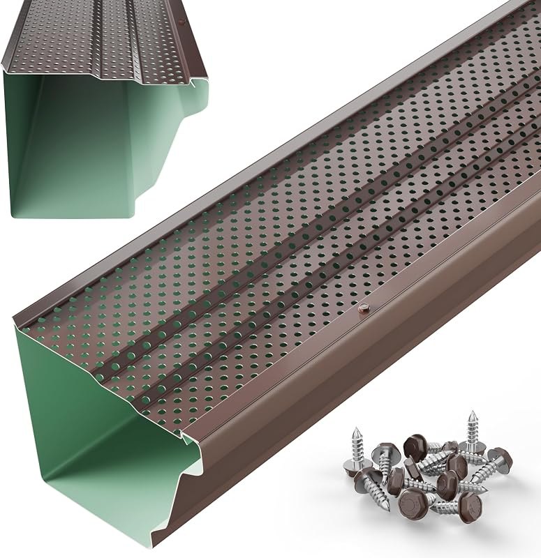 Standard Gutter Guards, 6 Inch, 200 FT, Aluminum, Royal Brown — best gutter guard for gutter guard durable heavy duty