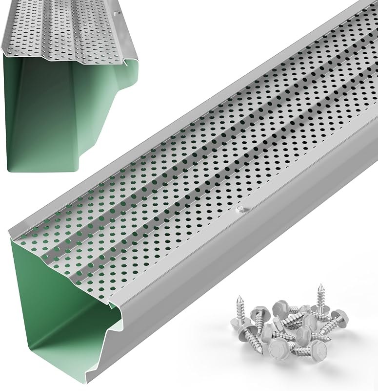 Standard Gutter Guards, 5 Inch, 5 in Sample, Aluminum, White — gutter guard no leak for gutter guard under 30 budget