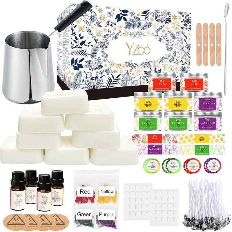 Complete Candle Making Kits for Adults Beginners, DIY Candle Making Supplies Include Soy Wax,Wax