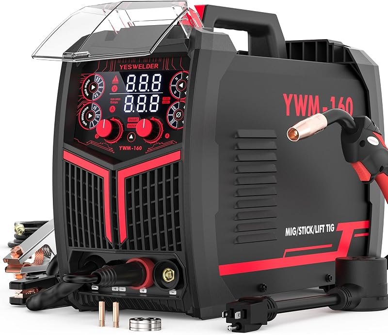 YESWELDER 160A MIG Welder, 110V/220V MIG/Flux Core/Lift TIG/Stick — best Welding for welding