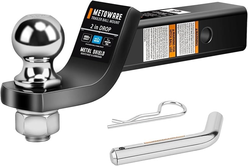 METOWARE Trailer Hitch Ball Mount 2" Drop Fits 2" Receiver, 6000Lbs GTW — trailer-hitch-amazon for trailer hitch under