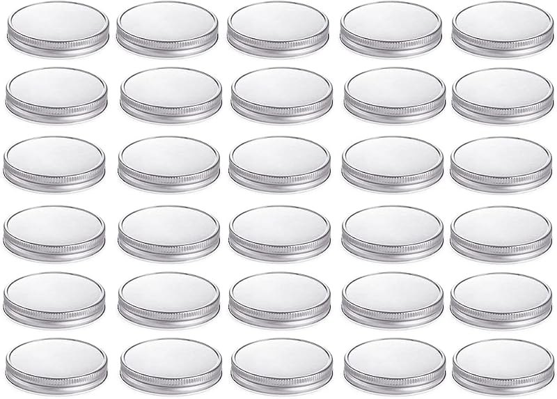 30 Pcs Regular Mouth Mason Jar Lids - Leak Proof Secure Solid Caps, Metal Canning Lids for Food Storage — mason jar