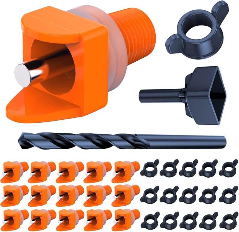 Lil'Clucker Horizontal Chicken Waterer Nipples, Pack of 15 Chicken Nipple Waterer with Drill Bits, Easy Install