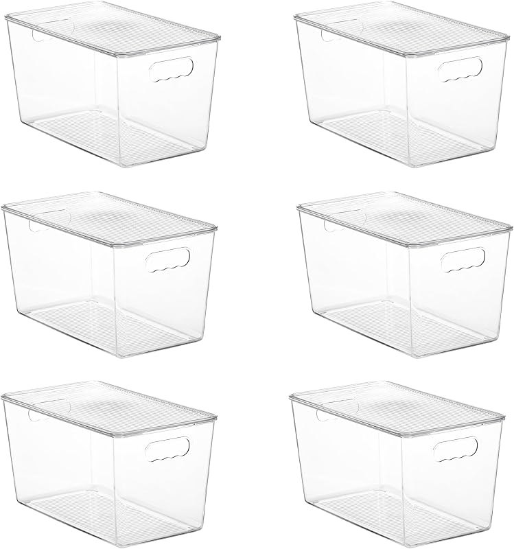Vtopmart 6 Pack Clear Stackable Storage Bins with Lids and Handles, XLarge — best clear storage bins with lids for