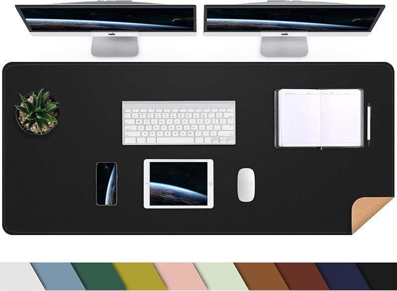 AFIING Large Desk Mat, 47" x 17", Black — pad for best standing desk accessories best rated