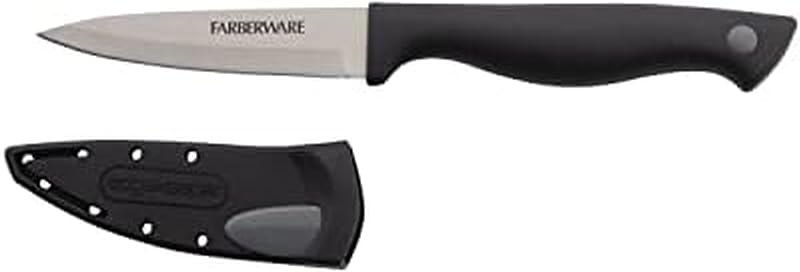 Farberware Edgekeeper 3.5-Inch Paring Knife with Self-Sharpening Blade Cover, High Carbon-Stainless Steel Kitchen