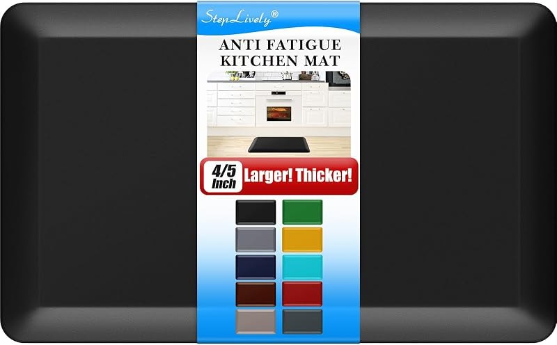 4/5 Inch Thick Kitchen Mat - Cushioned Anti Fatigue Mat for Kitchen Floor — mat for best standing desk accessories