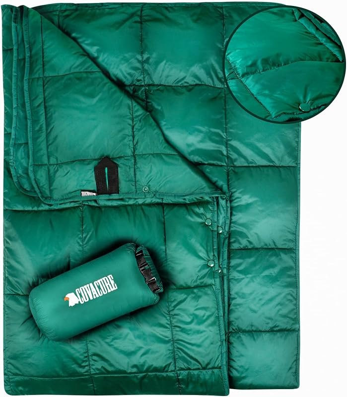 COVACURE Camping Blanket, Packable Down Alternative Outdoor Blanket 57X78'' — blanket for best sleeping pad camping