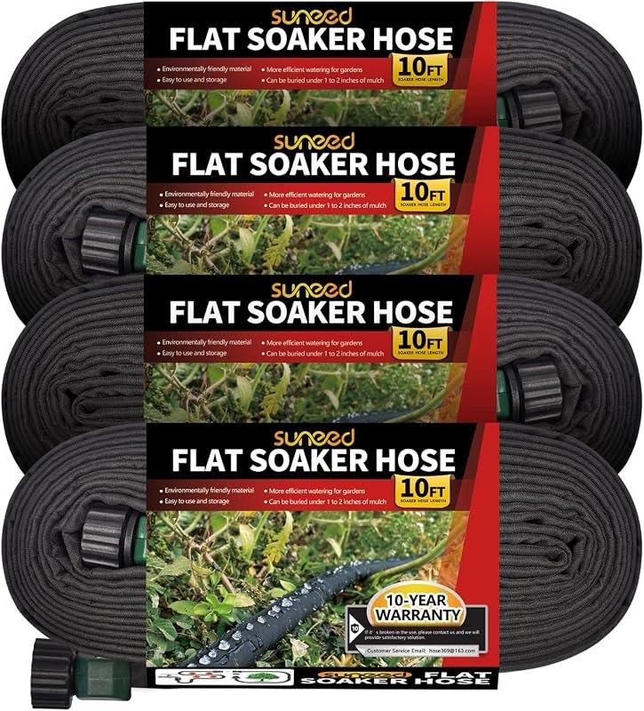 4-Pack Short Soaker Hose 10FT for Vegetable Beds