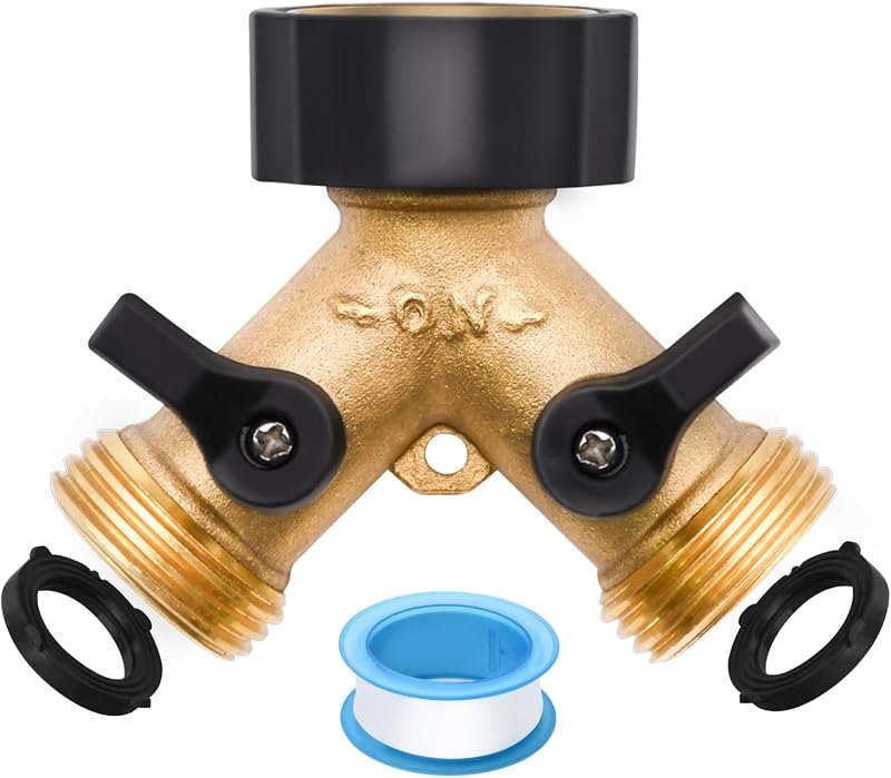 1/2/4 Pack 2 Way Hose Splitter, for 3/4" Hose Connector, with Rubber Washers & Tapes — hose splitter 2 way for hose