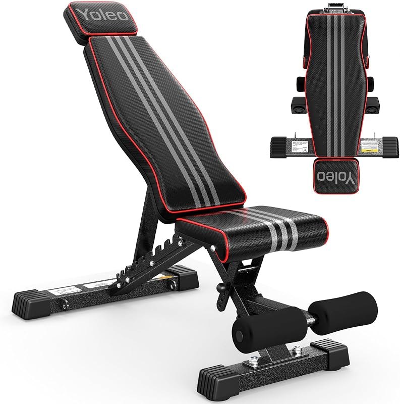 YOLEO Adjustable Weight Bench, ASTM-Certified 827LBS — bench for best home gym equipment best rated
