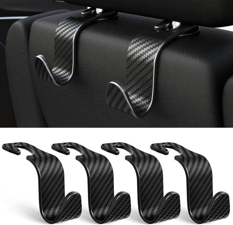 4-Pack Car Headrest Hooks Holds 55lbs Seat Storage Organizer for Bags — hook for best car organizer best rated