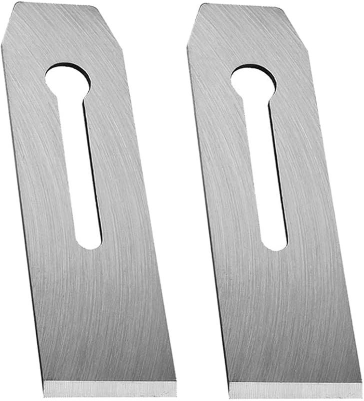 2 Pack Bench Hand Plane 2-Inch Blade Replacement Woodwork Planer Cutter 51MM Wide Iron Blades Steel Carpentry Edge