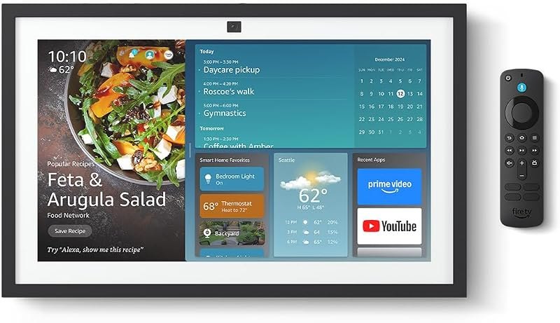Echo Show 15 (newest model), Full HD 15.6" kitchen hub for home organization, with built-in Fire TV, Designed for