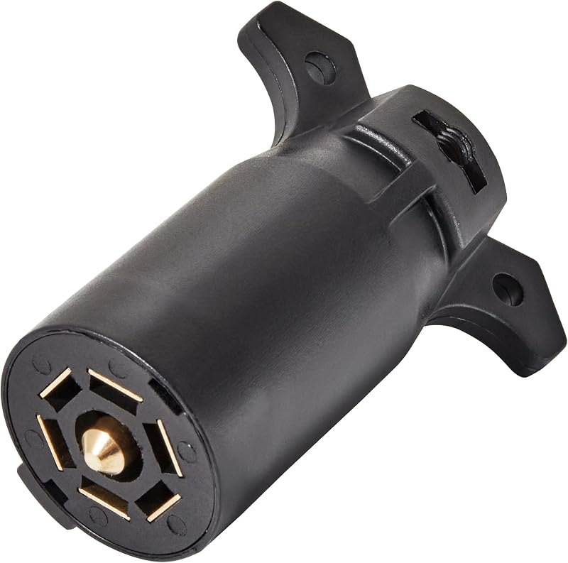 Oyviny RV 7 Way Trailer Plug 7 Pin Trailer Plug, Heavy Duty 7 Pin Female Trailer Side RV Blade Trailer Connector for