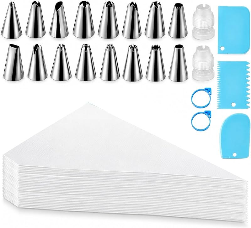 Piping Bags and Tips Set, 100PCS 12 Inch Pastry Bags, Icing Bags Disposabl — Baking refill for baking kit