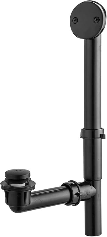 Artiwell 1-1/2" Black Tubular Bath Drain Kit with Tip-Toe Bath Drain Stopper, Touch-Toe Tub Drain, Tip Toe Bathtub