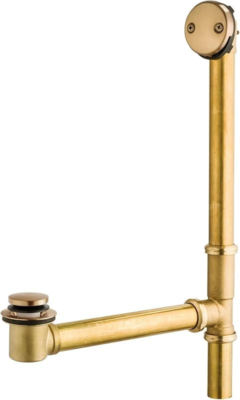 Artiwell 1-1/2" Brass Tubular Bath Drain Kit with Tip-Toe Bath Drain Stopper, Touch-Toe Tub Drain, Tip Toe Bathtub