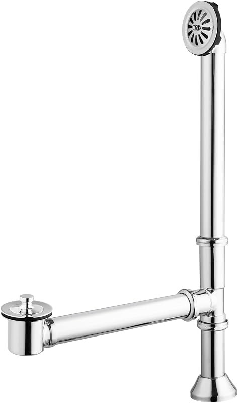 Artiwell Vintage Claw Foot Tub Drain Kit with Lift and Turn Bath Drain Stopper, 1-1/2" Brass Tubular Leg Tub Bathtub