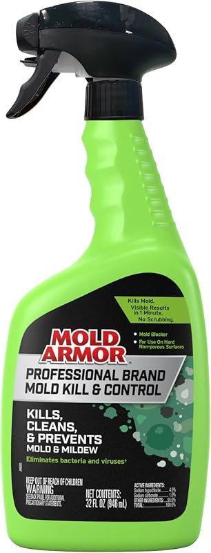 MOLD ARMOR Professional Brand Mold Kill & Control Spray, 32 oz., Hard Surface Mold and Mildew Remover, Visible Results