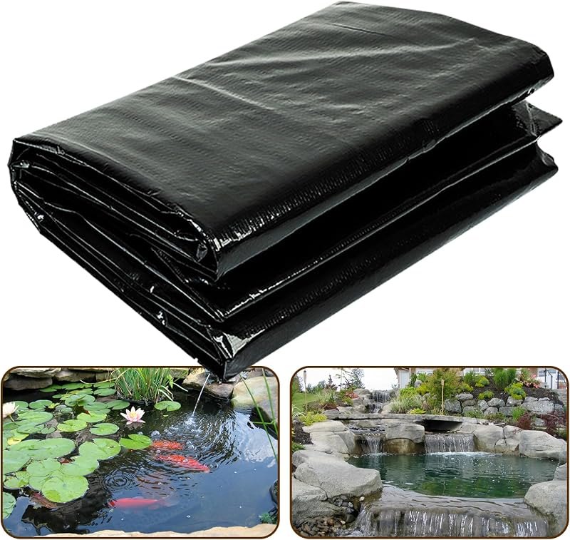 10X10FT Reinforced PE Pond Liner for Fish, Duck Outdoor Ponds(0.63oz/sq ft) — epdm-pond-liner-pack for EPDM pond liner