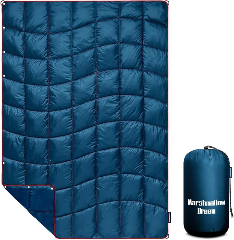 Camping Blanket Puffy Camp Blanket Mini Outdoor Blanket — blanket for best sleeping pad camping under 40