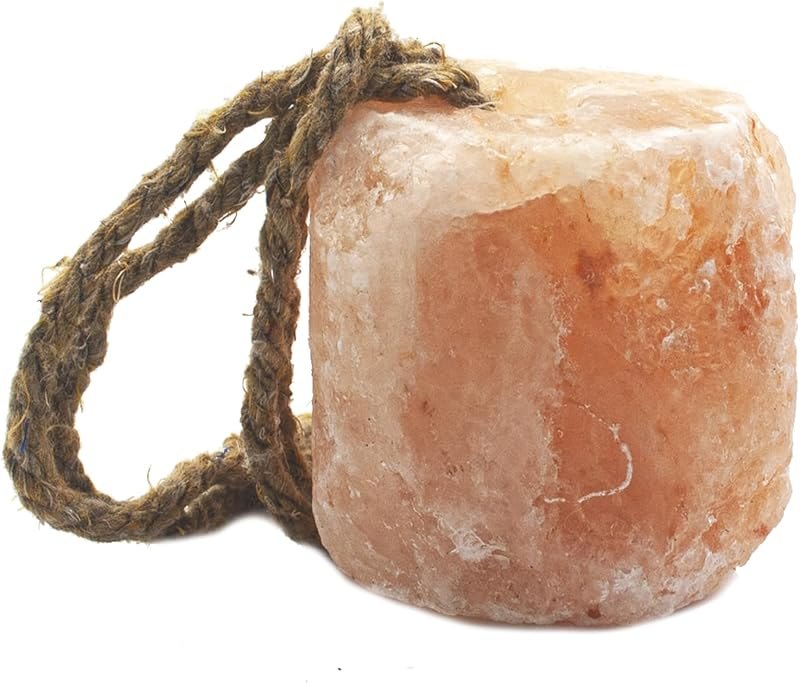 Himalayan Salt Lick Natural Minerals Block on Rope for Horses,Cattles,Deer,Goat and Other Livestock Long Lasting