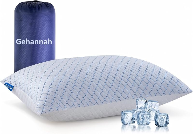 Travel Pillow - Large 1 Pack Compressible Camping Pillow for Sleeping - Shredded Memory Foam with 1 Storage Bags -