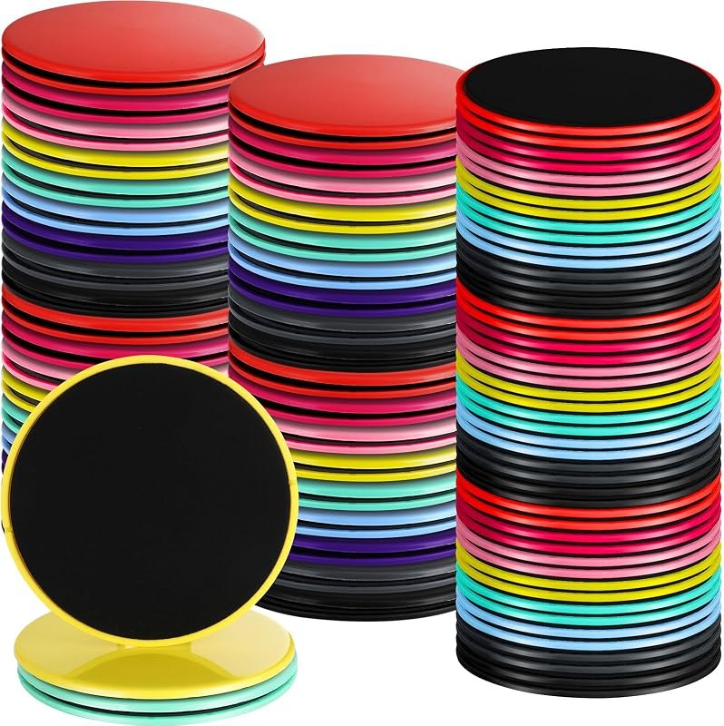 Jenaai Core Sliders for Working Out Bulk Dual Sided Workout Disc Gifts for Group Training Classes Fitness Slider for