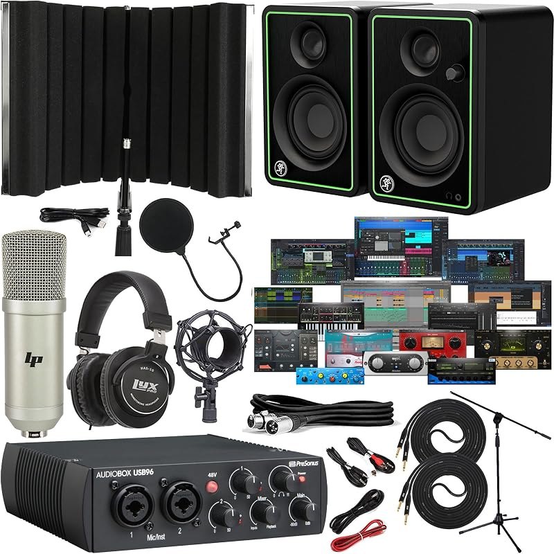 PreSonus AudioBox USB 96 Recording Bundle with Studio Monitors, Condenser Mic, Isolation Shield & Software — best
