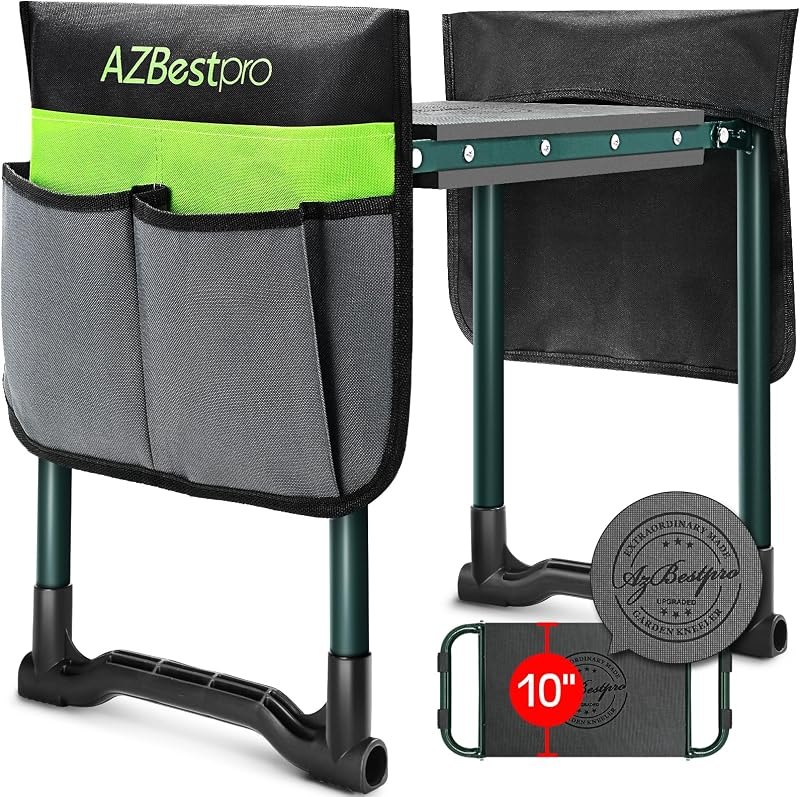 Garden Kneeler and Seat Heavy Duty, Upgraded Foldable Gardening Stool - Widened to 10" Stable Wear-resistant Prevent