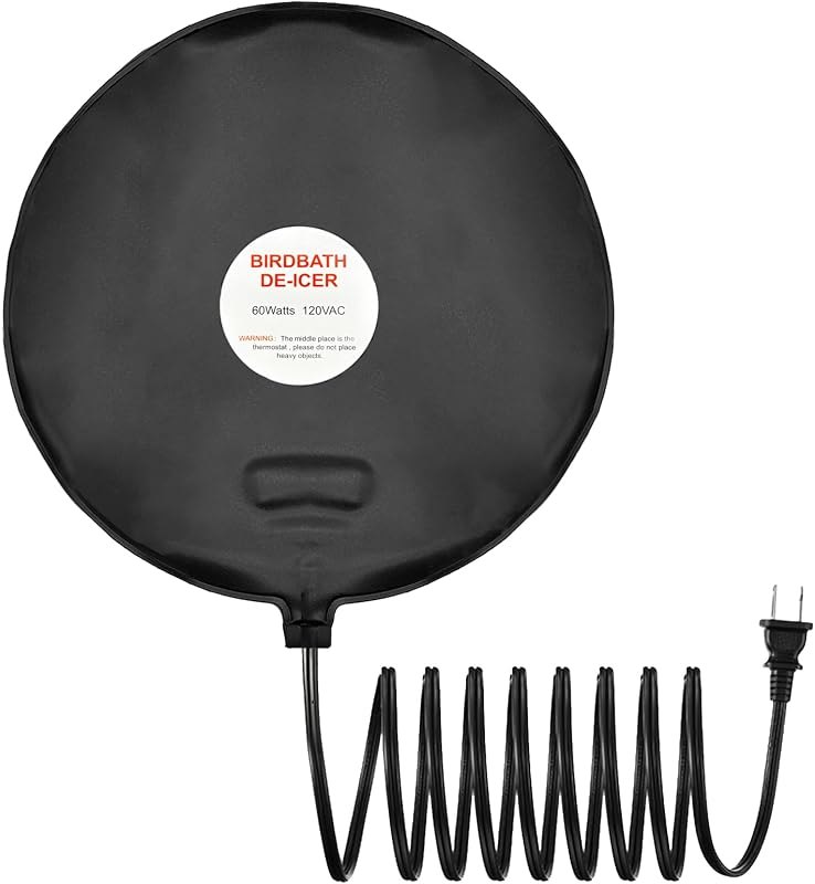 Bird Bath De Icer 60w Deicer 9.45-inch Submergible Utility with Thermostatic Controller in Winter for Chicken