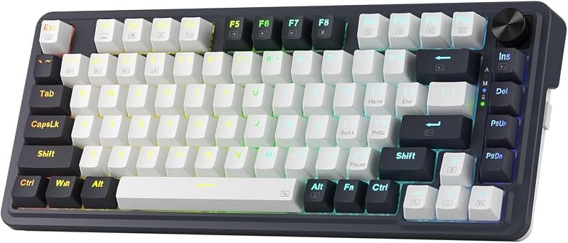 Redragon K673 PRO Wireless 81-Key RGB Gasket Gaming Keyboard, Scroll Knob — wireless for best quiet mechanical