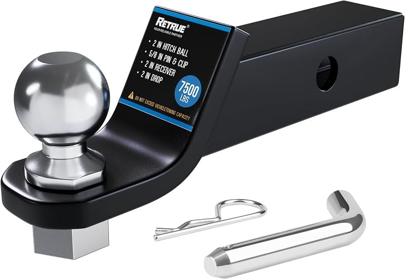 RETRUE 2 Inch Trailer Hitch Ball Mount, 7500lbs, 2 Inch Drop — trailer-hitch-replacement for trailer hitch under 30