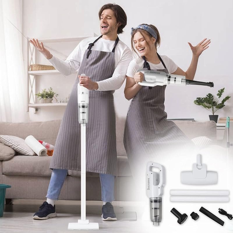 Cordless Vacuum Cleaner Carpet and Floor Handheld Stick Vacuum with 30 Mins Runtime, Deep Filtration, 2 Modes, Quiet