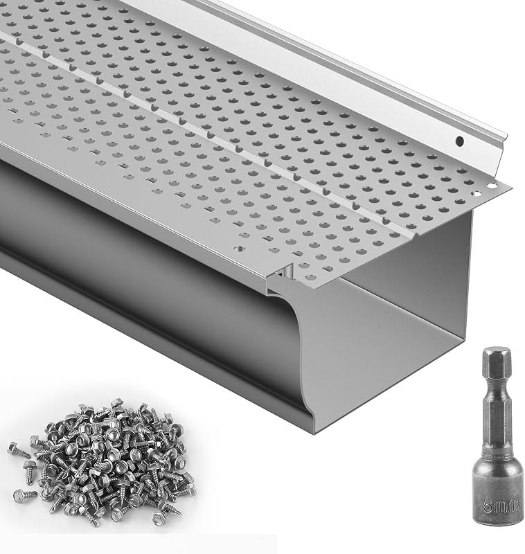 VEVOR Gutter Guard 52 PCS Aluminum Leaf Filter, 208 ft Length Gutter Cover