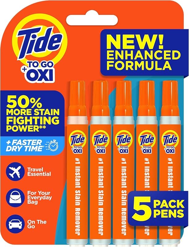 Tide Stain Remover for Clothes, Tide To Go Pen, Instant Stain & Spot Remover for Clothes, Travel & Pocket Size, 5
