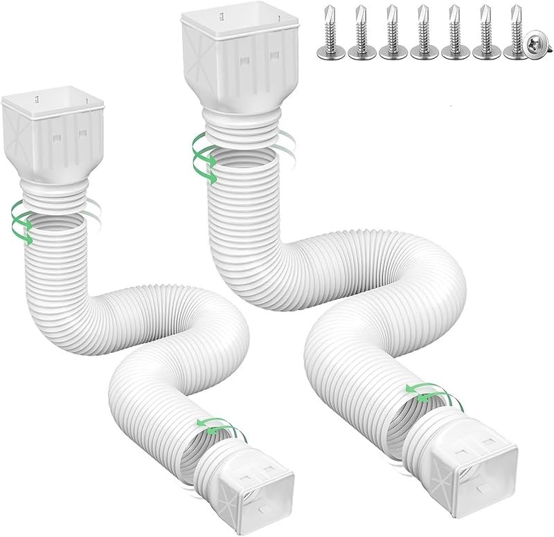 2 Pack Flexible Rain Gutter Downspout Extensions,Drain Downspout Extender,Gutter Extension Flexible,Down Spout Drain