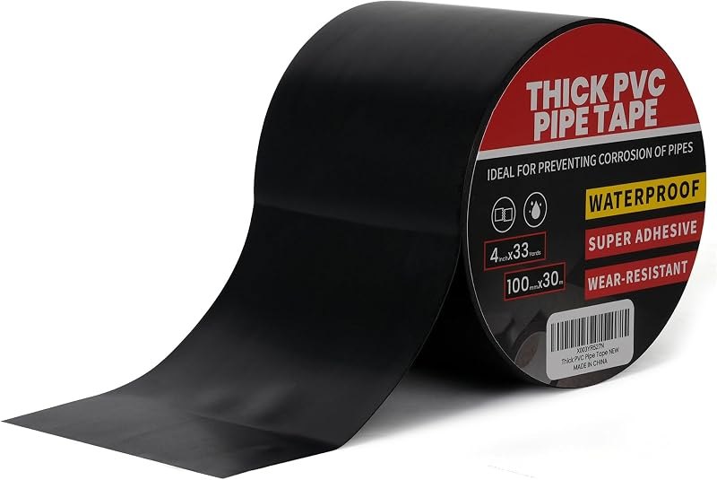 TAPEBEAR Corrosion Protection Pipe Tape 10mil PVC Pipe Wrap Tape 4" Wide — pipe leak tape replacement for pipe leak
