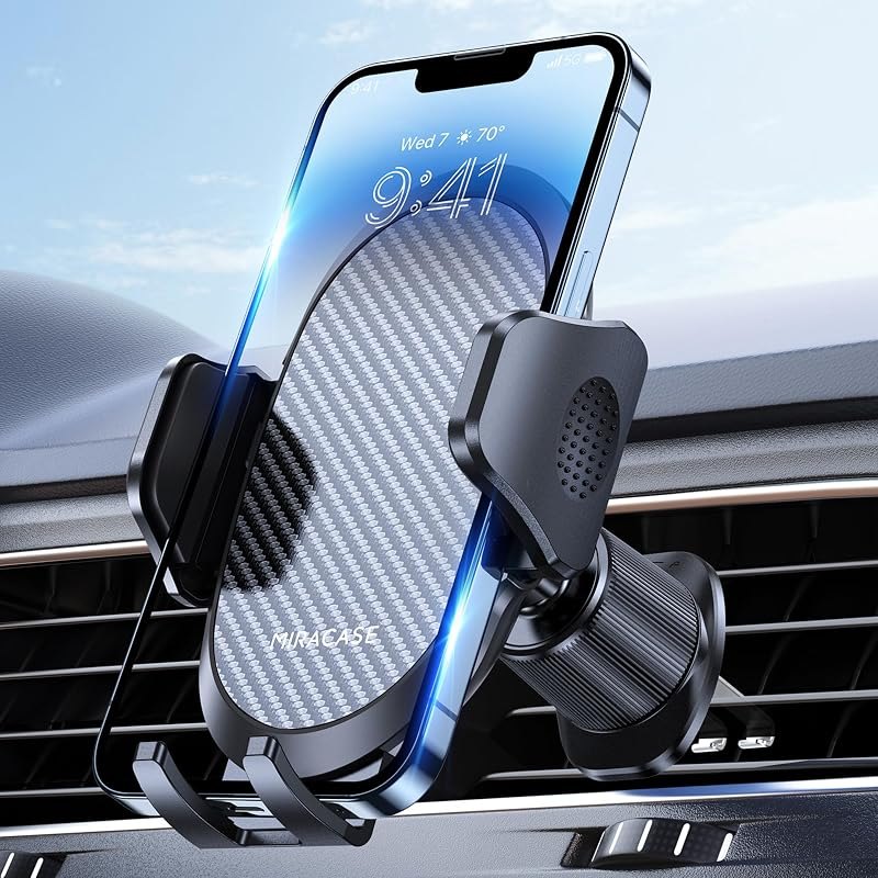 miracase Phone Holders for Your Car with Metal Hook Clip, Air Vent Cell Phone Stand Car Mount, Universal Automobile Cradle Fit for iPhone...