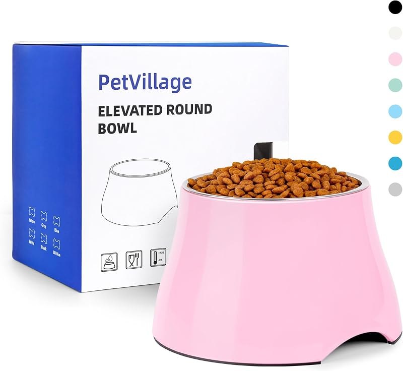 Dog Bowls,Cone Friendly Non Slip Single Dog Bowl with Stainless Steel Inner, Raised Bowls for Small Dogs Spaniel Dogs