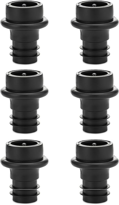 WOTOR Wine Stoppers Vacuum, Silicone Wine Saver & Preserver, 6 Pcs (Black) — vacuum wine stopper replacement for