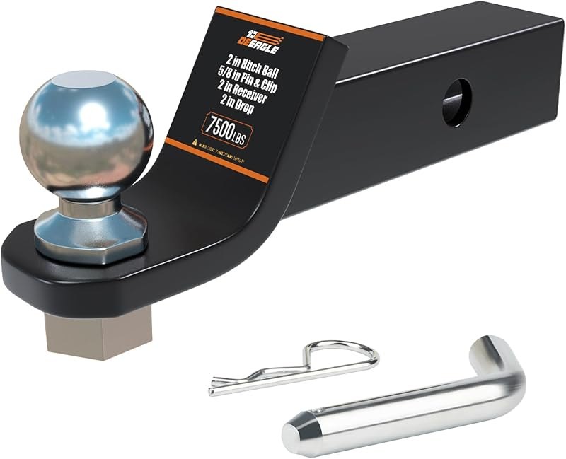 DEEAGLE 2 Inch Trailer Ball Hitch, Fits 2 in Receiver 7500lbs — trailer-hitch-no-leak for trailer hitch
