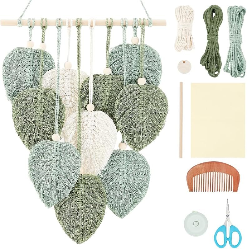 FREEBLOSS DIY Macrame Leaf Wall Hanging Beginners — Craft for home for craft
