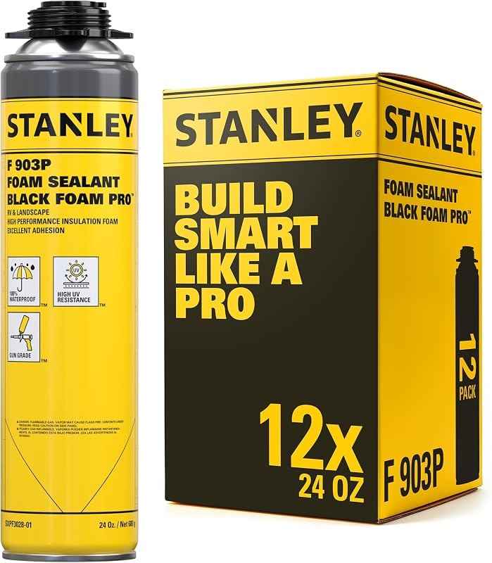 STANLEY F903P Black Spray Foam Pro — waterfall foam kit for waterfall foam durable heavy duty