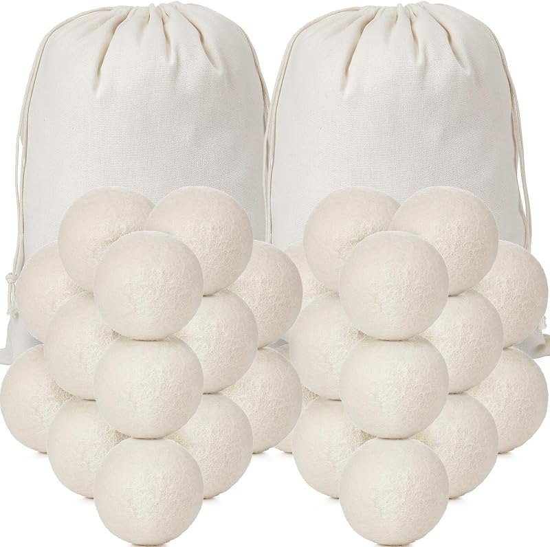 Roowest 46 Pcs Wool Dryer Balls Set with Muslin Bags for Laundry — wool dryer balls pack for wool dryer balls under 30