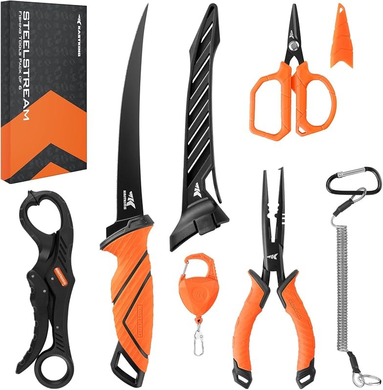 KastKing SteelStream 6pc Fishing Tool Kit, Fishing Gear — filet knife kit for filet knife