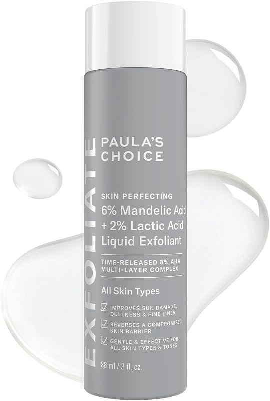 Paula's Choice 6% Mandelic + 2% Lactic Acid Liquid Exfoliant — lactic acid exfoliant no leak for lactic acid exfoliant
