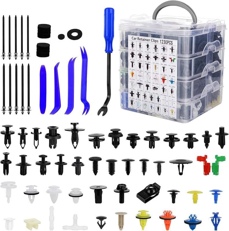 1365Pcs Car Push Retainer Clips Body Clips Plastic Fasteners Kit Fender Rivet Clips 44 Most Popular Sizes Nylon Auto